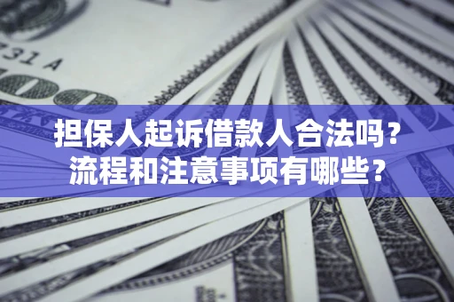 武汉担保人起诉借款人合法吗？流程和注意事项有哪些？