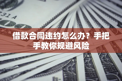 武汉借款合同违约怎么办？手把手教你规避风险