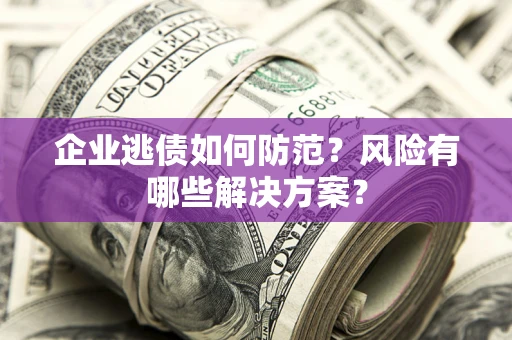 武汉企业逃债如何防范？风险有哪些解决方案？