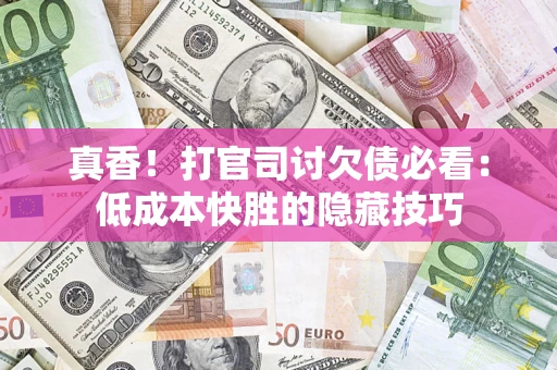 武汉真香！打官司讨欠债必看：低成本快胜的隐藏技巧